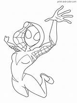 Gwen Spiderman Imprimir Superhero Dibujar sketch template