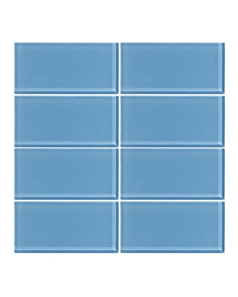 sky blue  glass subway tile vicci design