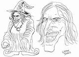 Witch Drawing Hag Old Sketch Witches Wayne Tully Horror sketch template