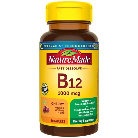 Buy Nature Made Sublingual B12 1000 Mcg Cherry Flavored Lozenges 50 Ct