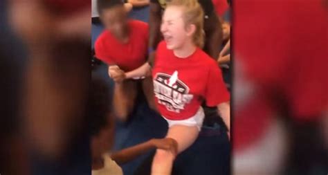 disturbing video shows high school cheerleaders screaming as they re