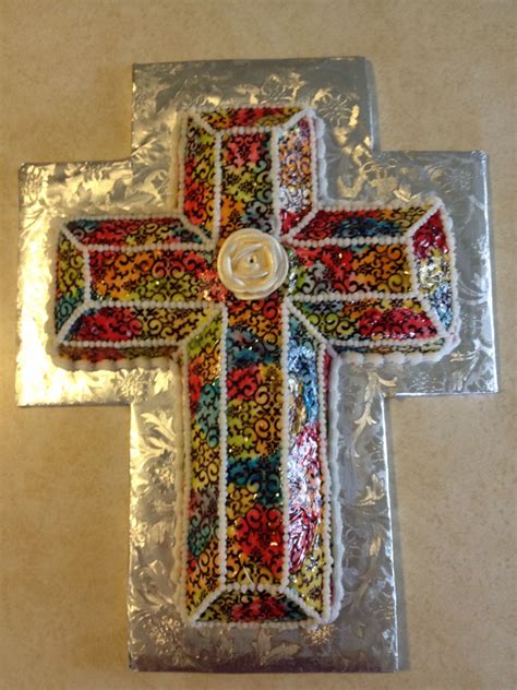 birthday stained glass cross cake  cakes  cupcakes cross cakes cake communion cakes