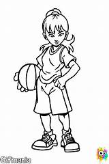 Baloncesto Dibujo Femenino Balon Niña Deportista Jugadora Chica Joven Jugadores Basquetball sketch template