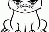 Grumpy Cat Coloring Pages Drawing Printable Sketch Clipart Getcolorings Clipartmag Getdrawings Collection Paintingvalley Color sketch template