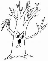 Tree Coloring Halloween Scary Spooky Trees Sheets Colouring Decorations Template Kidprintables Return Main Popular sketch template