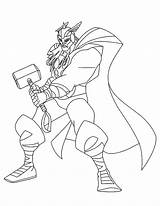 Thor Coloring Pages Outline Kids Color Simple Printable Children Xcolorings Justcolor sketch template