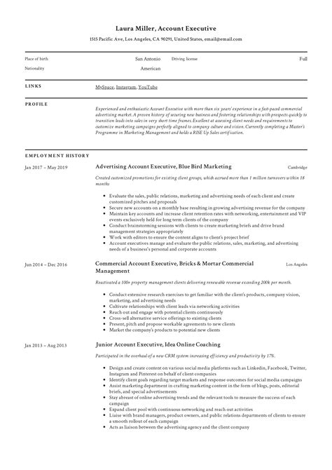 account executive resume template web account executive resume samples