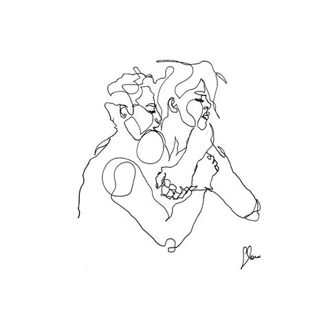 Artist Uses Simple Line Drawings To Capture A Couple S