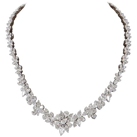 classic diamond platinum wreath necklace  sale  stdibs diamond