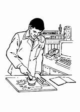 Pharmacist Coloring Drawing Printable Pages Society Role Edupics sketch template