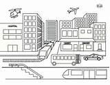 City Transportation Coloring Different Vehicles Town Pages Drawing Teacherspayteachers sketch template