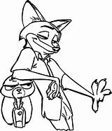 Coloring Pages Zootopia Fox Nick Judy Wilde Clipartmag Hopps Bunny sketch template