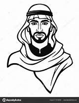 Arab Arabian Headdress sketch template