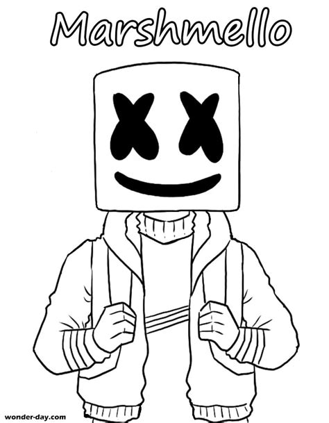 marshmello fortnite coloring pages print    day