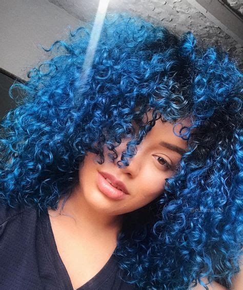 trendy hair blue girl curls dyed natural hair natural hair styles curly hair styles naturally