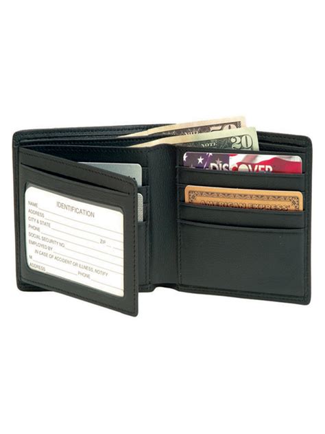royce leather rfid blocking mens bifold wallet  double id flap