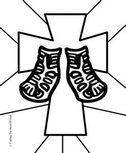 sandals  peace coloring page armor  god lesson peace crafts god