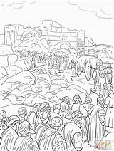 Jericho Joshua Josua Ausmalbilder Israelites Leaving Eroberung Jericó sketch template