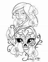 Tattoo Stencil Designs Skull Women Library Clipart Sugar sketch template