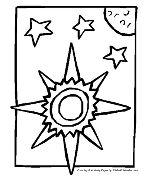 fourth day prek  bible creation story coloring pages bible