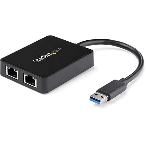 startechcom usb   dual port gigabit ethernet adapter nic  usb