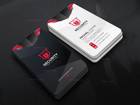 security company vertical business card design template  template catalog