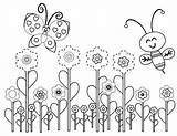 Bee Butterfly Coloringfolder Insect sketch template