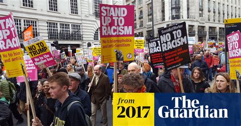 london anti racism march draws tens of thousands of protesters