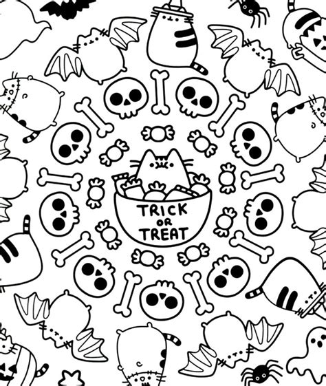 pusheen pusheen coloring pages halloween coloring pages