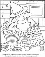 Coloring Pages Kids Halloween Baking Dover Colouring Publications Doverpublications Cool Color Witch Sheets Adult Cooking Chef Book sketch template