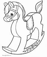 Coloring Pages Christmas Toy Printable Horse Kids Rocking Toys Worksheet Sheets Presents Print Drawing Baby Animal Kindergarten Clipart Spirit Line sketch template