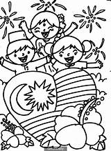 Coloring Pages Colouring Kemerdekaan Poster Bulan Kids Collection sketch template