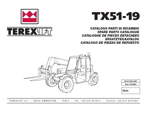 terex tx  lift  parts catalogue