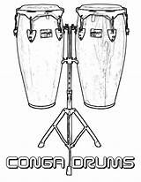 Drums Conga Bongo Instruments sketch template