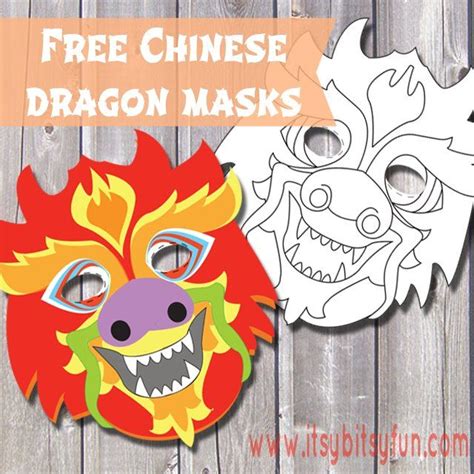 printable chinese dragon mask template chinese  year
