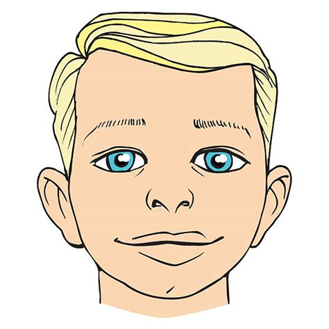 Drawing Of The Blonde Hair Blue Eyes Guys Illustrations Royalty Free