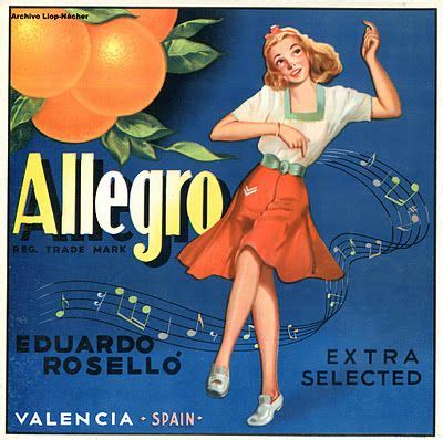allegro orange label valencia spain vintage labels vintage advertising art vintage