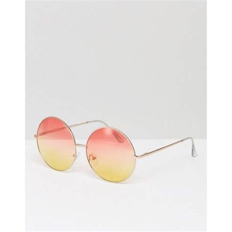 skinnydip round pink and yellow lens sunglasses £30 liked on polyvore