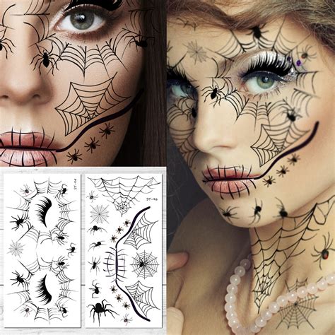 supperb halloween face tattoo spider temporary face tattoo kit etsy