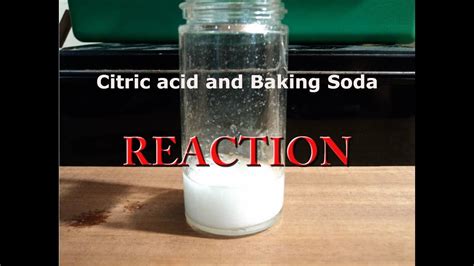 citric acid and baking soda reaction youtube
