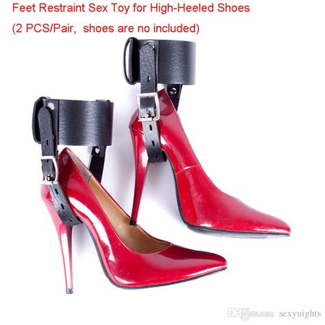 pu leather high heels locking belt bondage restraint gear adult game female fetish kit sex toy