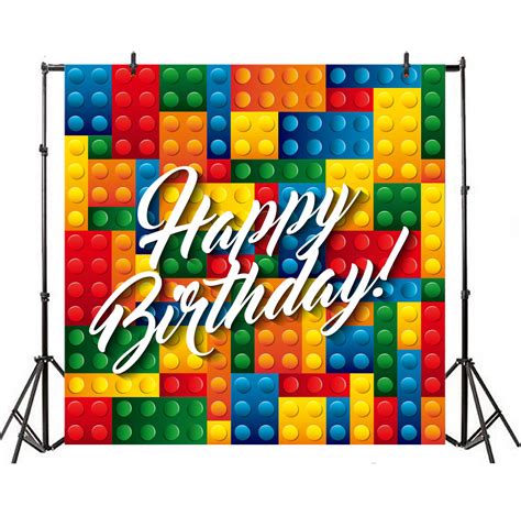 happy birthday lego pattern vector graphic backdrop xft photo