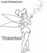 Tinkerbell Coloring Pages Printable Disney Disneyland Tinker Bell sketch template