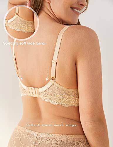 deyllo women s push up lace bra comfort padded underwire bra lift up