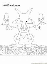 Coloring Pokemon Alakazam Printable Kids Pages Anime Cartoons Ecoloringpage Color sketch template