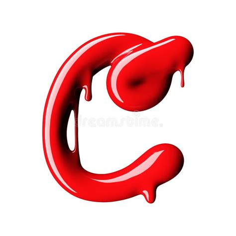 glossy red letter  uppercase  rendering stock illustration