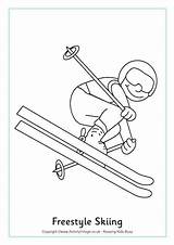 Coloring Skiing Colouring Pages Winter Freestyle Ski Olympic Olympics Kids Sports Doo Activityvillage Printable Crafts Sport Olympische Kleurplaten Winterspelen Games sketch template