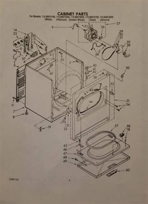 find  manuals  kenmore electric dryer parts list