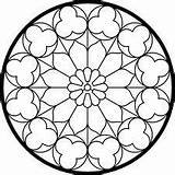 Rose Clipart Radial Drawing Window Mandalas Mandala Designs Pattern Coloring Colorare Da Stained Glass Para Line Pages Rosone Gotico Template sketch template