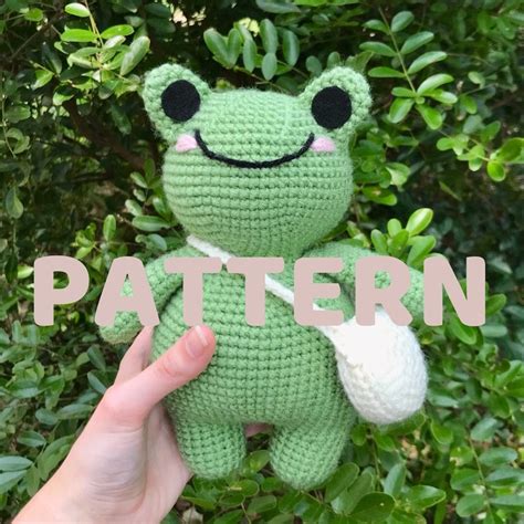 crochet frog plushie digital  pattern etsy